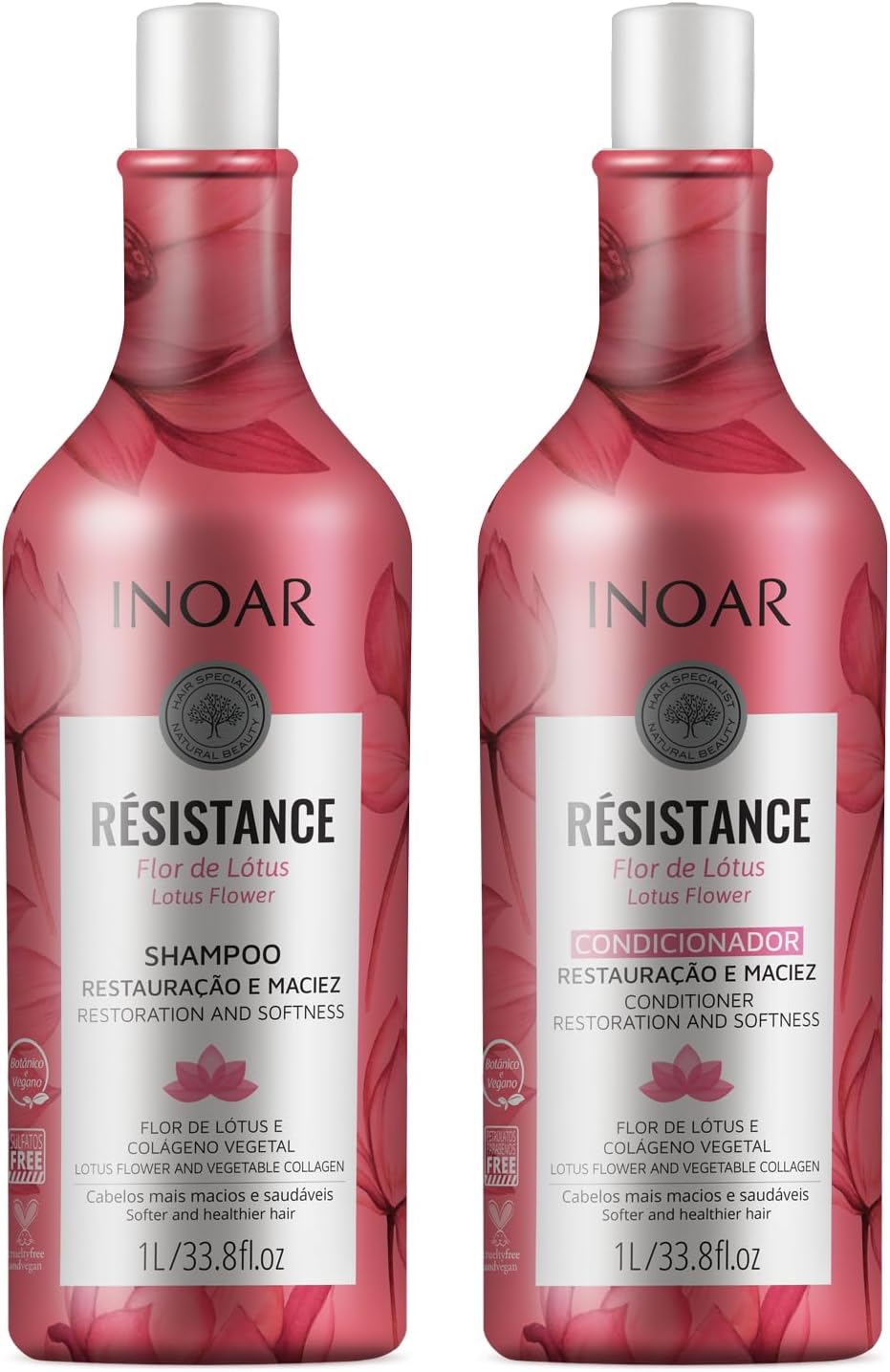Kit Shampoo e Condicionador Inoar Résistance Flor de Lótus